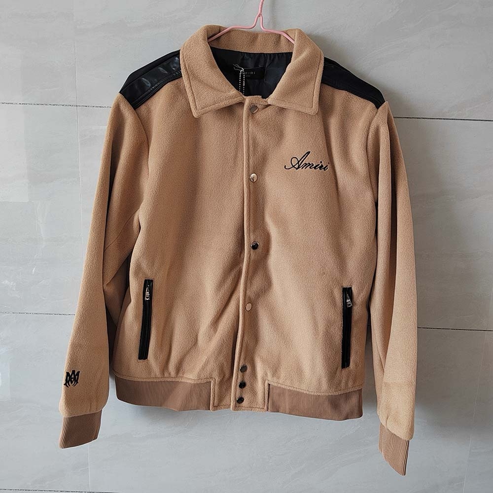 Amiri Men Varsity Jacket Tan